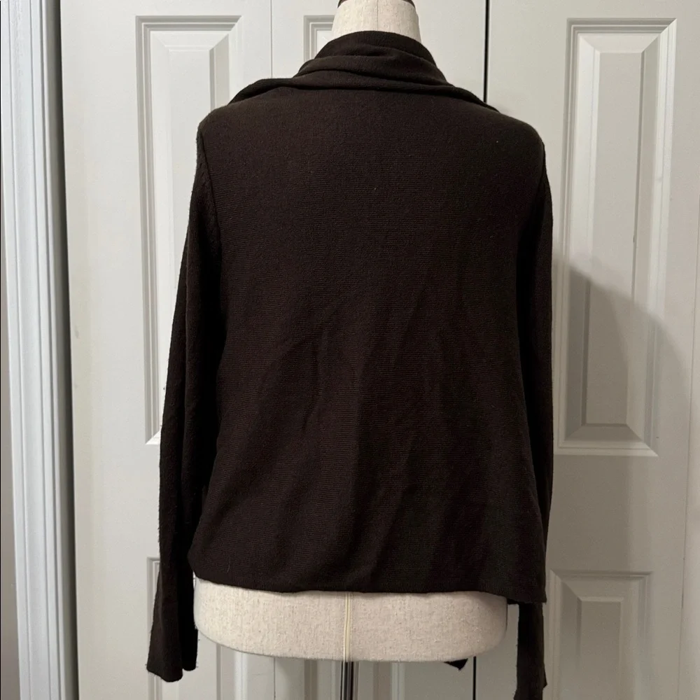Dark Brown Open Front Wrap/Shawl Cardigan